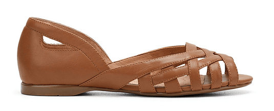 Hush Puppies Womens WIM Wim Tan Leather Ballet Flats Shoes