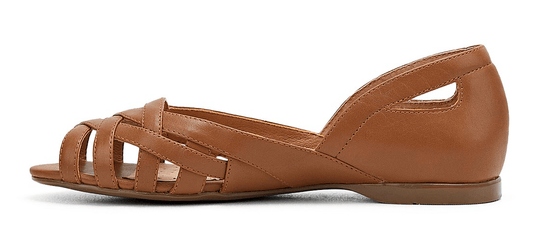 Hush Puppies Womens WIM Wim Tan Leather Ballet Flats Shoes