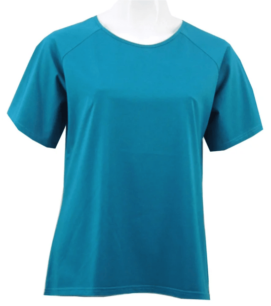 Equinox Womens Short Sleeve Raglan Stretch Cotton Top - Peacock