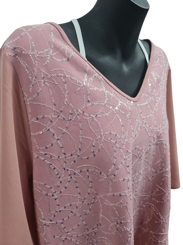 Load image into Gallery viewer, Holmes &amp; Fallon Womens Sequined Front Blouse Tops
