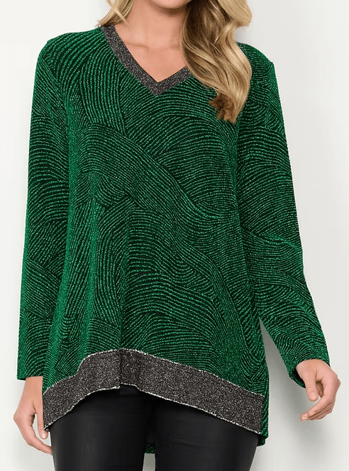Load image into Gallery viewer, Holmes &amp; Fallon Womens Lurex Sparkle With Contrast Trims Top
