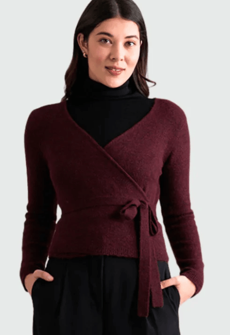 Foil Womens Slip It On Wrap - Pinotage