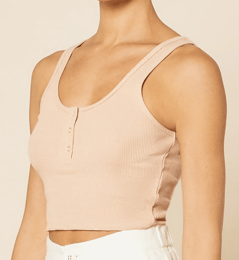 Load image into Gallery viewer, Nude Lucy Womens Jade Button Front Waffle Tank
