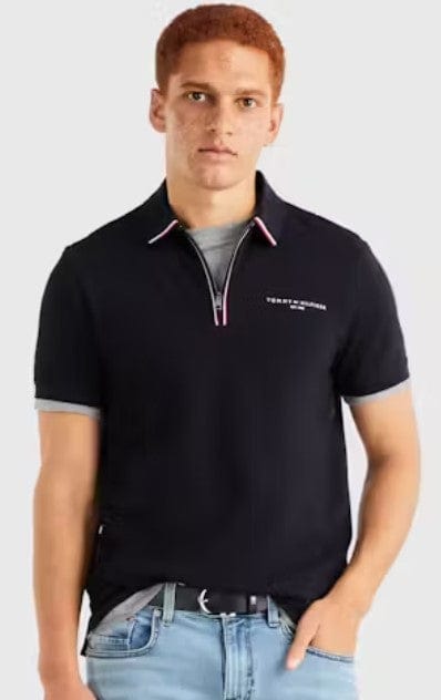 Load image into Gallery viewer, Tommy Hilfiger Mens WCC Zip Regular Fit Polo Desert Sky
