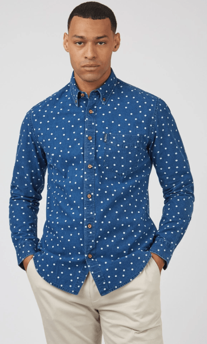 Ben Sherman Print Shirt - Indigo Spot