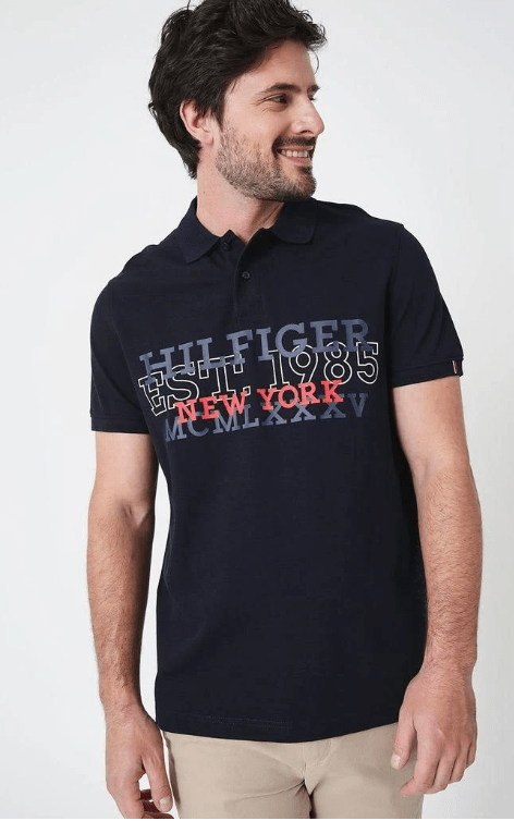 Tommy Hilfiger Mens Monotype Regular Fit Polo
