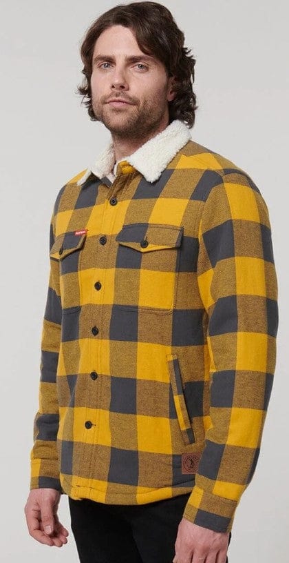Load image into Gallery viewer, Hard Yakka Mens Trucker Sherpa Jacket - Walnut
