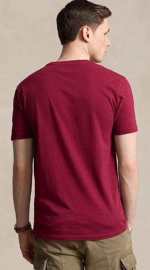 Load image into Gallery viewer, Ralph Lauren Mens Custom Slim Fit Jersey Crewneck T-Shirt Polo - Dark Red
