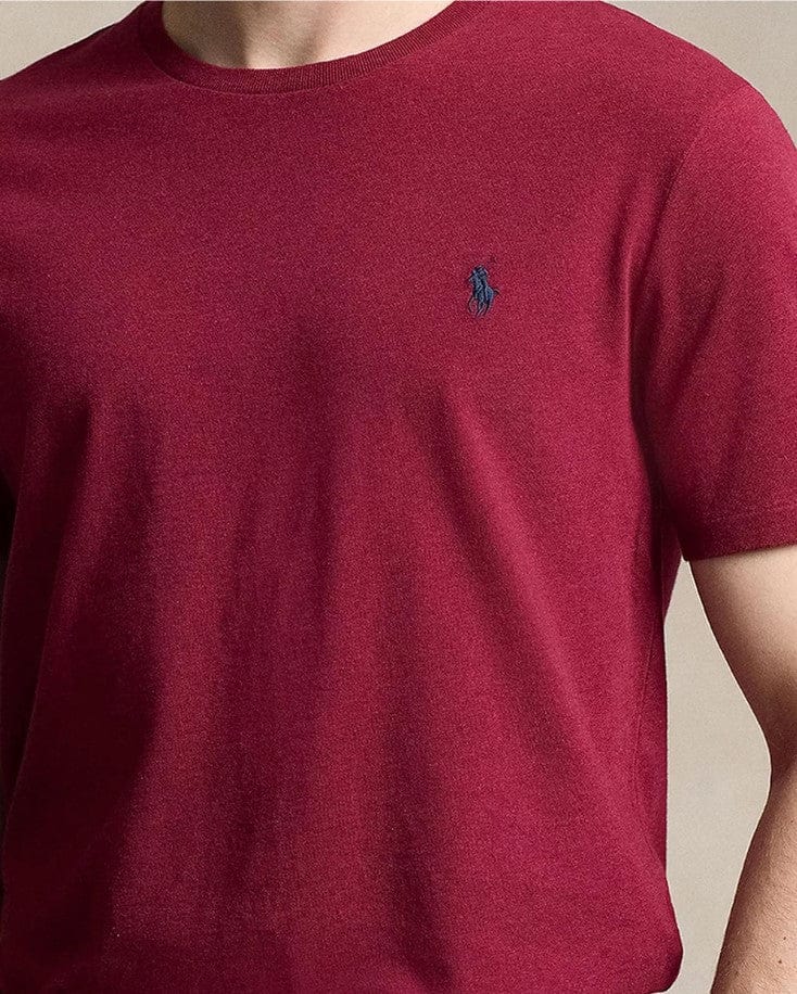 Load image into Gallery viewer, Ralph Lauren Mens Custom Slim Fit Jersey Crewneck T-Shirt Polo - Dark Red
