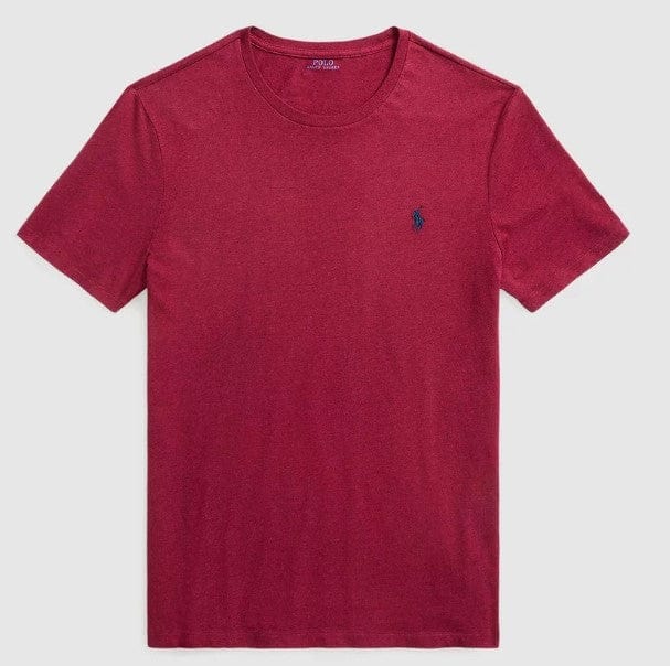 Load image into Gallery viewer, Ralph Lauren Mens Custom Slim Fit Jersey Crewneck T-Shirt Polo - Dark Red
