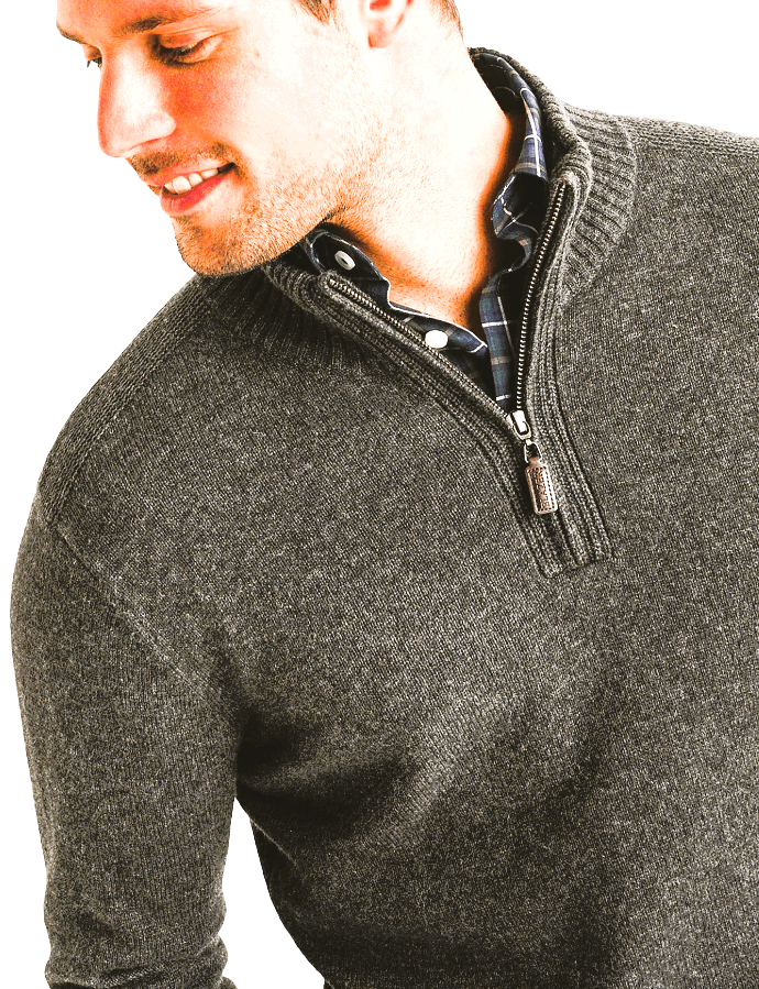 Load image into Gallery viewer, Blazer Mens Liam Cotton Half Zip Knit Jumper - Brown
