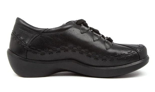 Ziera Womens Allsorts XW Black Leather Shoe