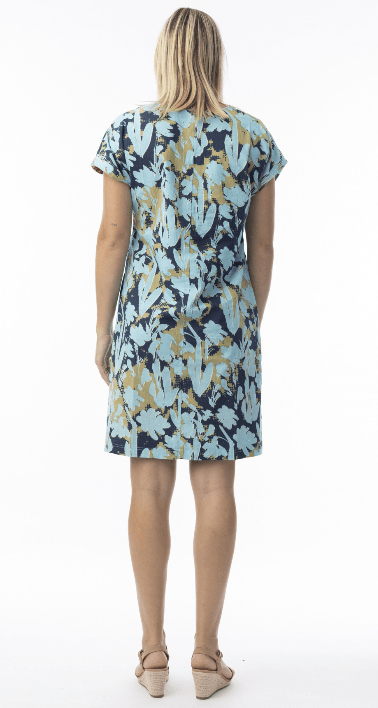 Load image into Gallery viewer, Orientique Womens Ikebana Reversible Short Sleeve Dress

