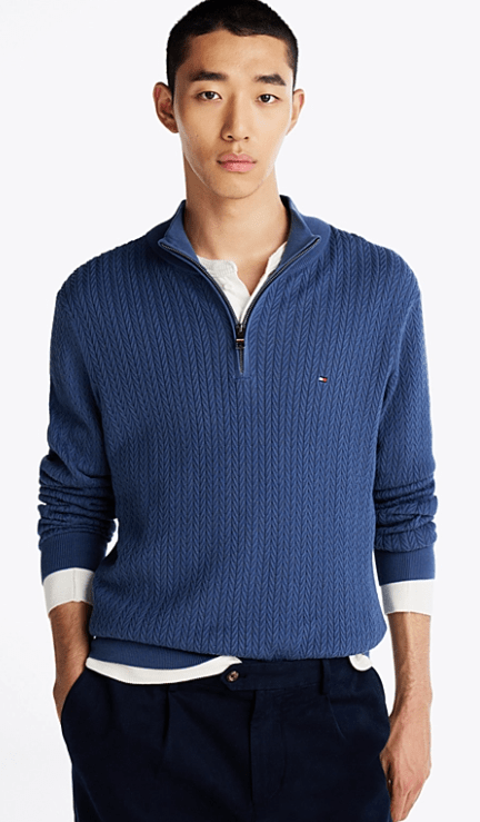 Tommy Hilfiger Mens Knit Half Zip Jumper