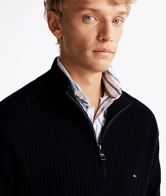 Tommy Hilfiger Mens Knit Half Zip Jumper