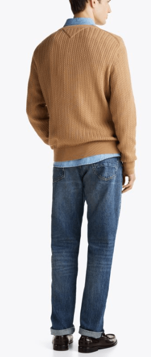 Tommy Hilfiger Mens Herringbone Knit Crew Neck Jumper