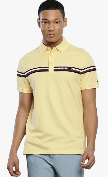 Tommy Hilfiger Mens Cotton Polo Collar Regular Fit T-Shirt