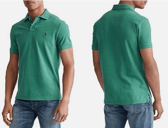 Ralph Lauren Mens Custom Slim Fit Mesh Polo Shirt - Green