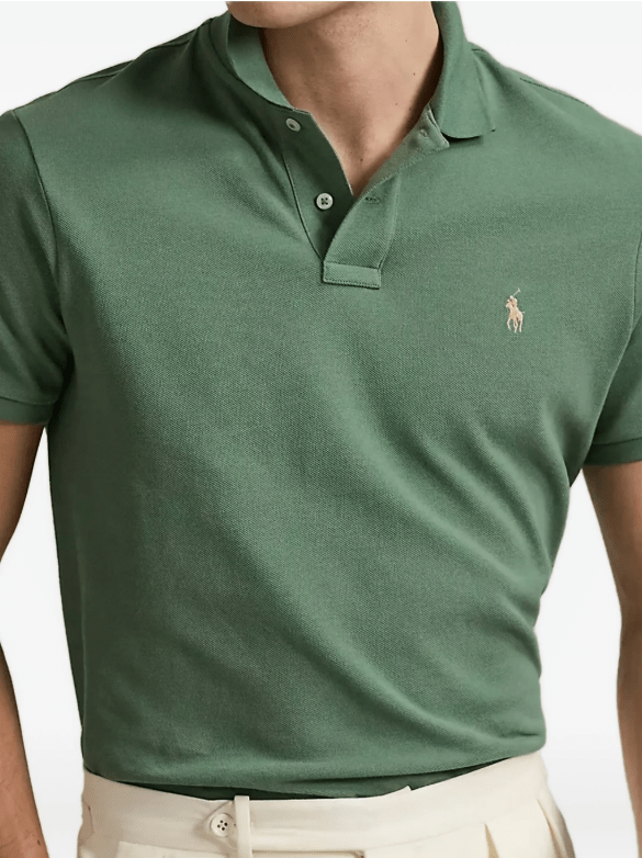Load image into Gallery viewer, Ralph Lauren Mens Custom Slim Fit Mesh Polo Shirt - Green
