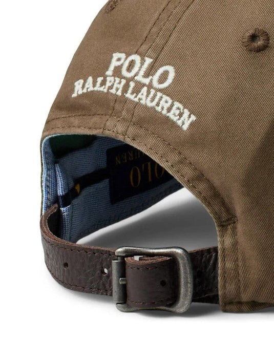 Ralph Lauren Mens Cotton Chino Cap - Brown Pony