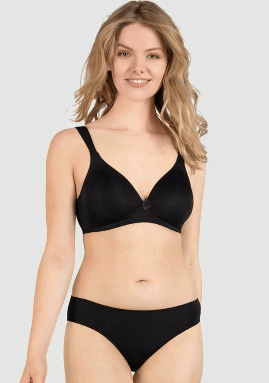 Naturana Wire Free Seamless Padded T-Shirt Bra (Black)