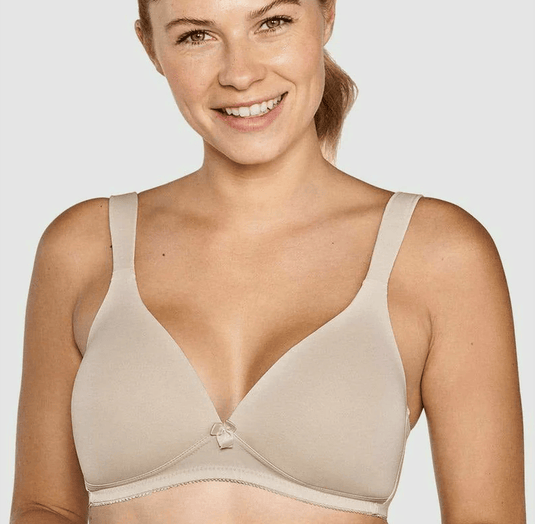 Naturana Wire Free Seamless Padded T-Shirt Bra (Light Beige)
