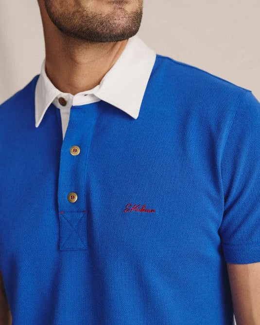 S. Kidman Mens Fitzroy Short Sleeve Polo - Mid Blue