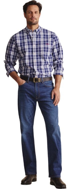 Load image into Gallery viewer, S. Kidman Mens Aberdeen Long Sleeve Shirt - Indigo
