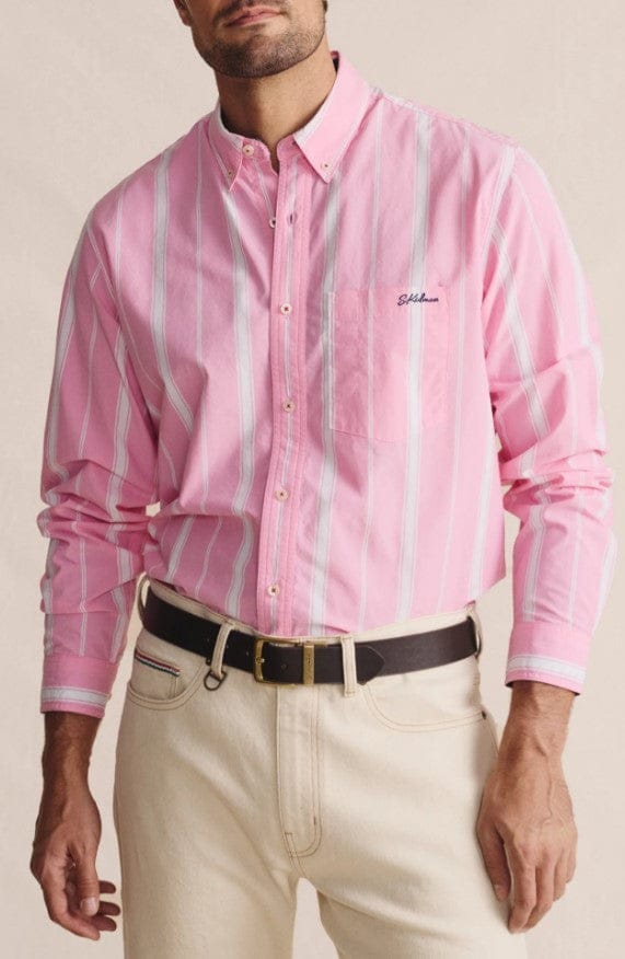 Load image into Gallery viewer, S. Kidman Mens Aberdeen Long Sleeve Shirt - Pale Pink Stripe
