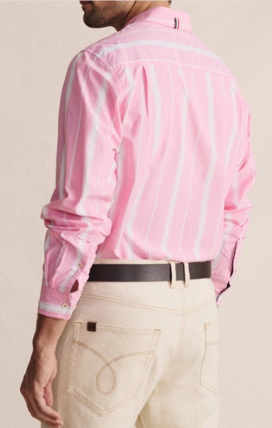 Load image into Gallery viewer, S. Kidman Mens Aberdeen Long Sleeve Shirt - Pale Pink Stripe
