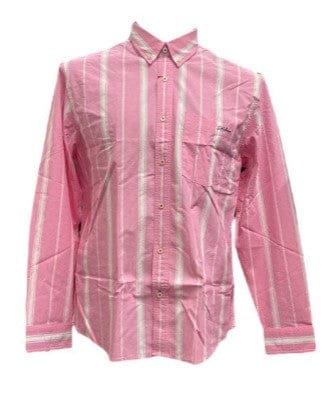 S. Kidman Mens Aberdeen Long Sleeve Shirt - Pale Pink Stripe