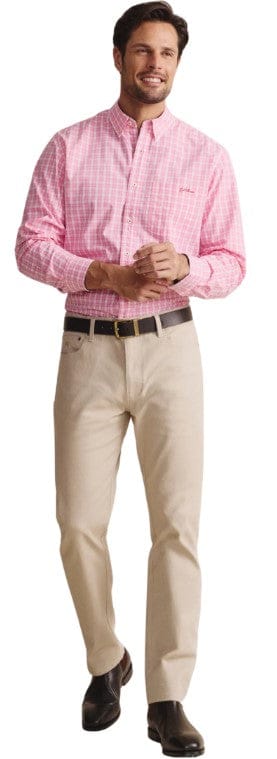 Load image into Gallery viewer, S. Kidman Mens Aberdeen Long Sleeve Shirt - Pale Pink Check
