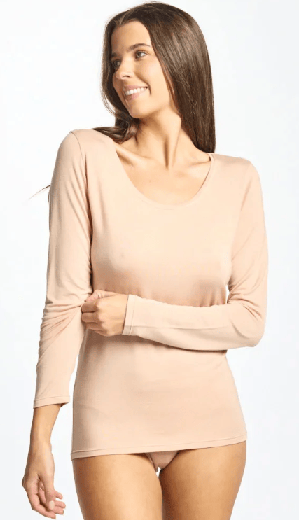 Load image into Gallery viewer, Baselayers Womens Modal Long Sleeve - Nude

