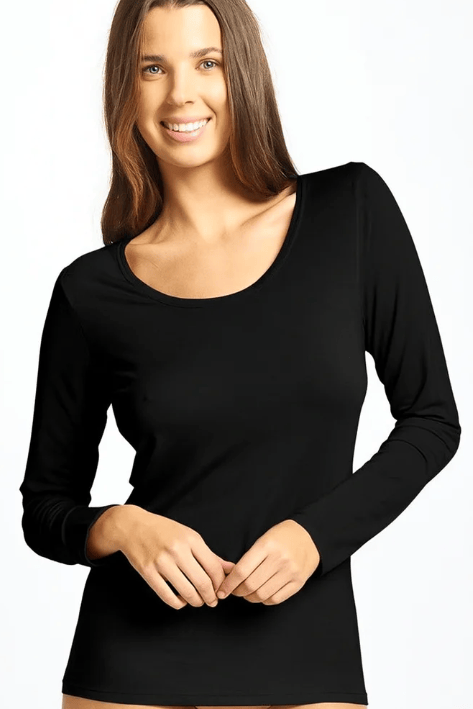 Load image into Gallery viewer, Baselayers Womens Modal Long Sleeve - Black

