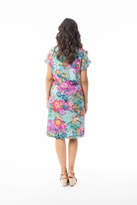 Orientique Womens Selaron Dress Reversible Short Sleeve