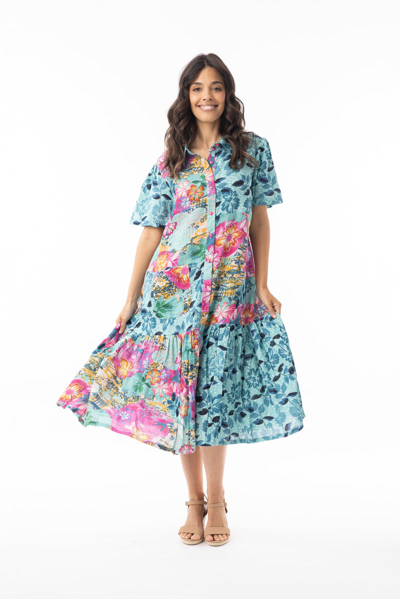 Load image into Gallery viewer, Orientique Womens Selaron Dress Patch Collar
