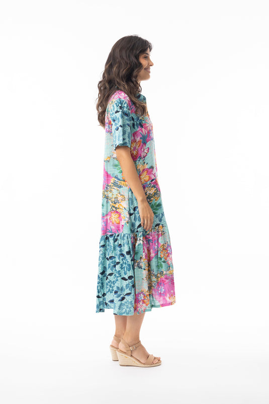 Orientique Womens Selaron Dress Patch Collar