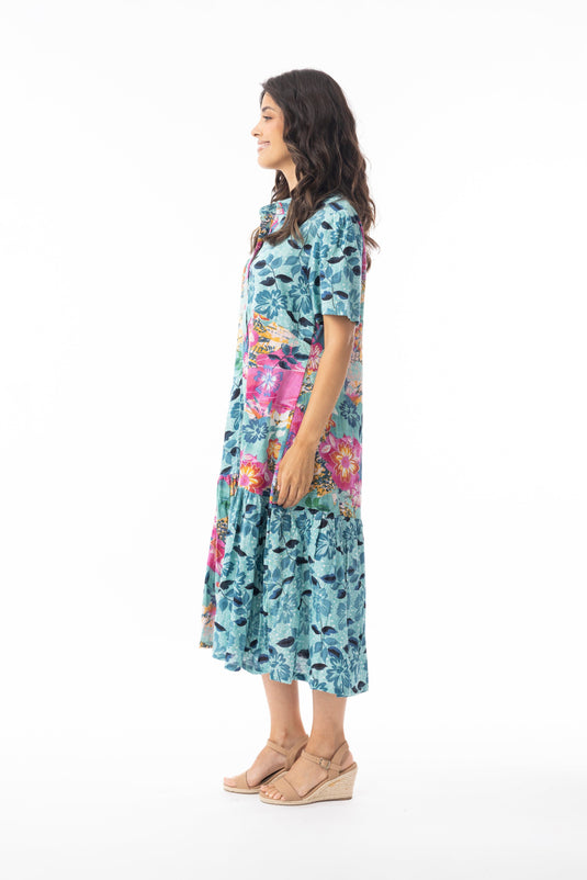Orientique Womens Selaron Dress Patch Collar