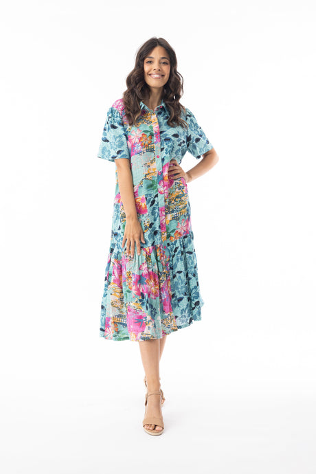 Orientique Womens Selaron Dress Patch Collar