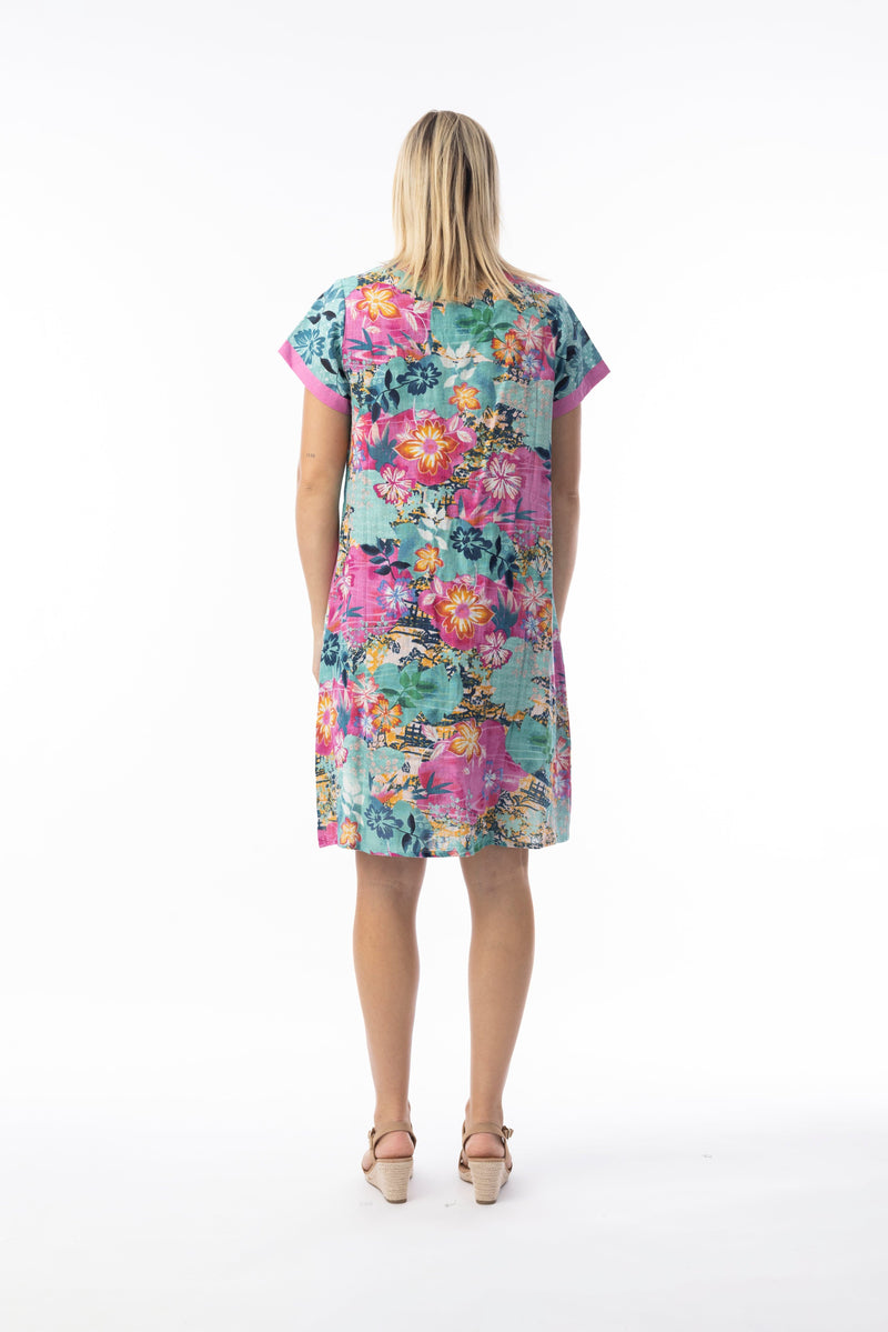 Load image into Gallery viewer, Orientique Womens Selaron Dress Patch Short Sleeve
