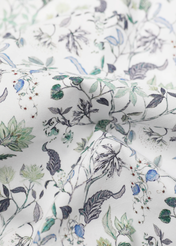 Load image into Gallery viewer, James Harper Mens Long Sleeve Peached Cotton Poplin Floral Print Sea
