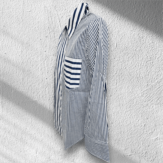 See Saw Womens 100% Cotton 2-Way Stripe Shirt