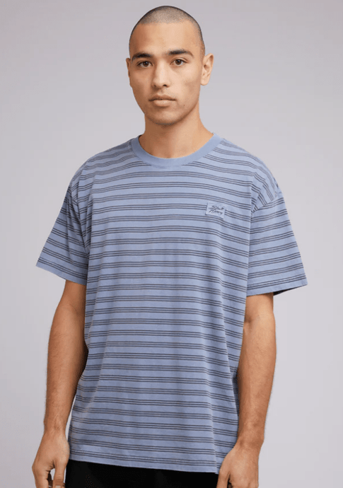 Silent Theory Mens Overdyed Stripe Tee