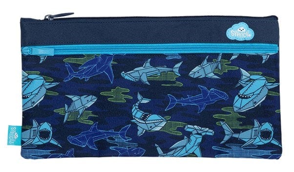 Spencil Robo Shark Twin Zip Pencil Case