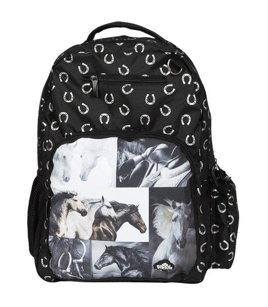 Spencil Black & White Horses Big Kids Backpack