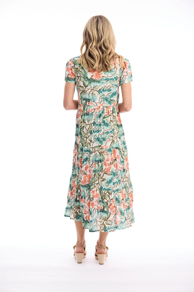 Load image into Gallery viewer, Orientique Womens St Michiel Dress Midi Square Neckline
