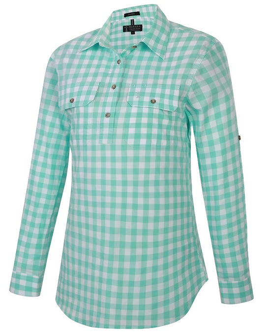 Pilbara Womens Check Closed Front Long Sleeve Shirt
