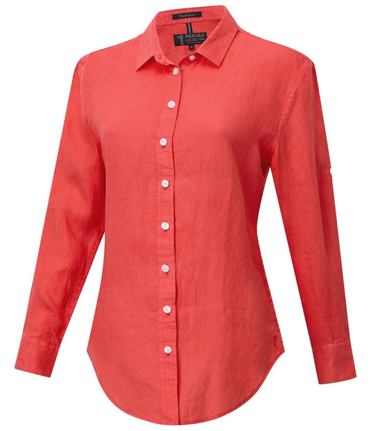 Pilbara Womens Florence Classic Linen Shirt - Hibiscus