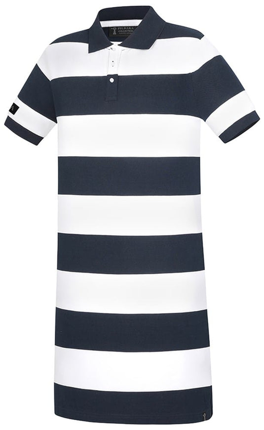 Pilbara Womens Madeline Classic Cotton Polo Dress - French Navy/White
