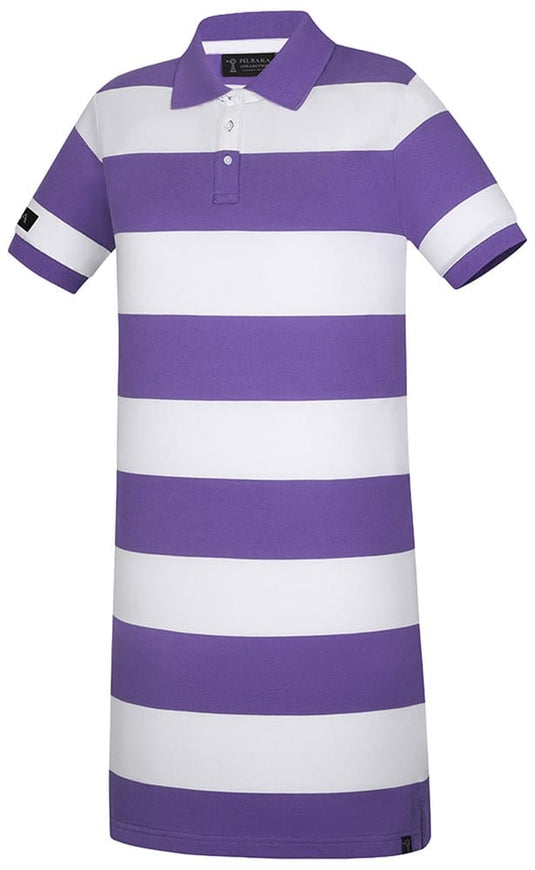 Pilbara Womens Madeline Classic Cotton Polo Dress - Passion Flower/White